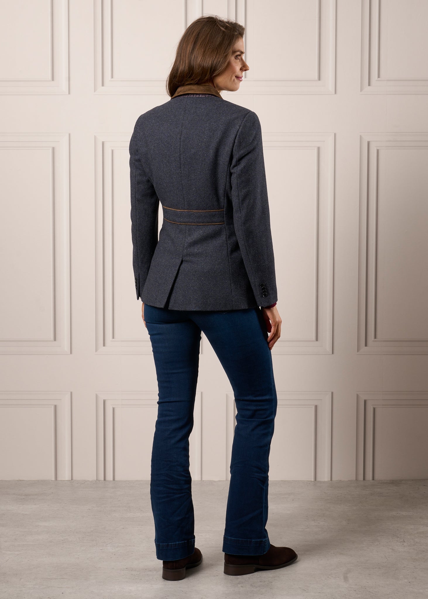 Surrey Ladies Tweed Blazer In Blue
