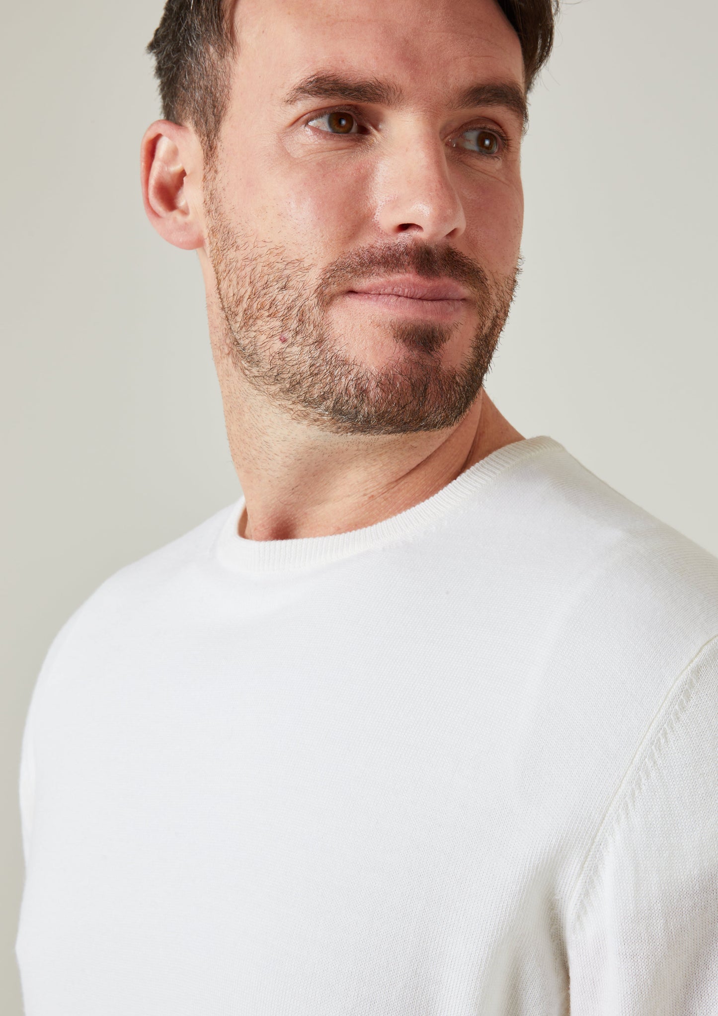 Radstone Men's Merino Wool Jumper in Ecru